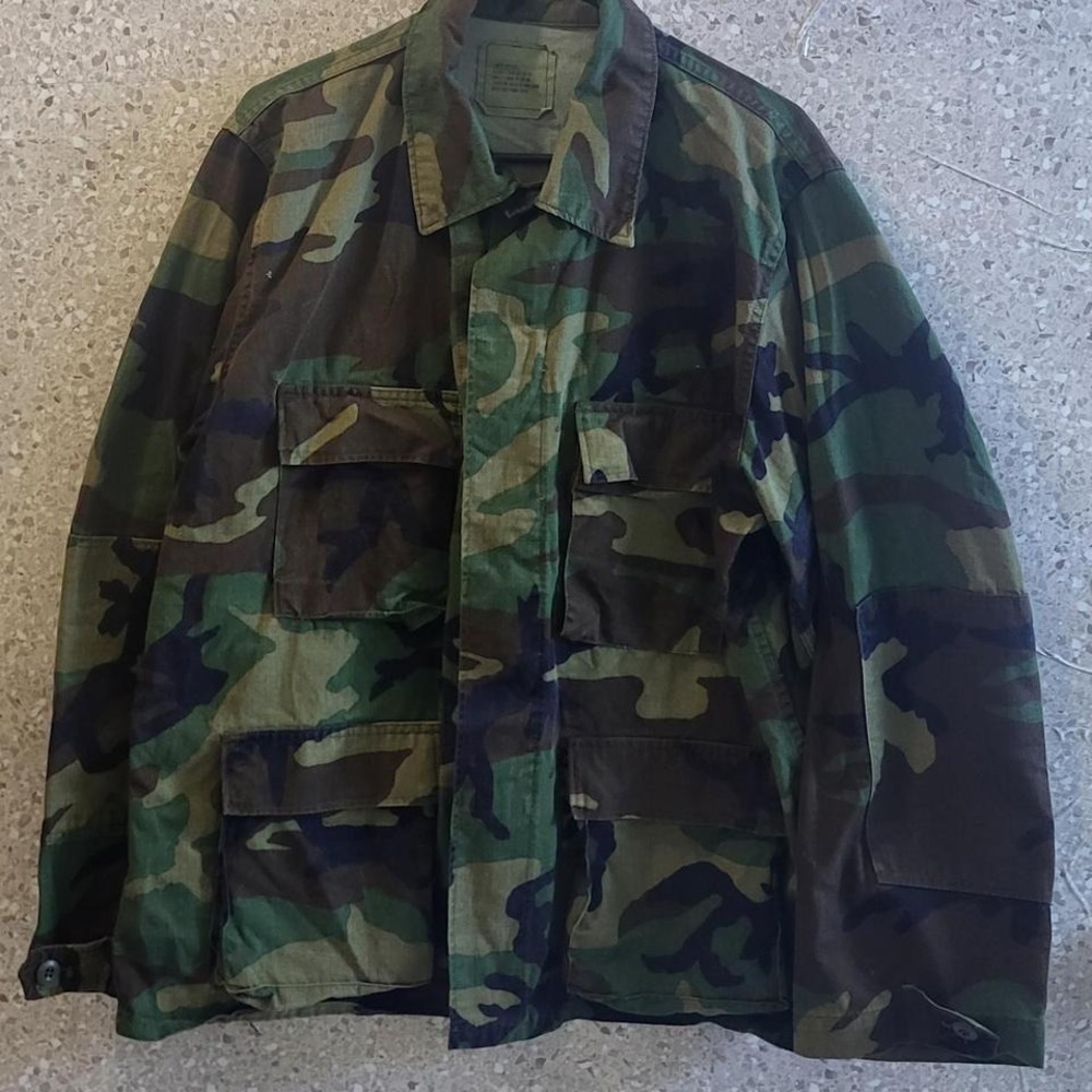 Camouflage Woodland Jacket,Men,Green/Brown For Outdoors Enthusiast,Hiking,Size L